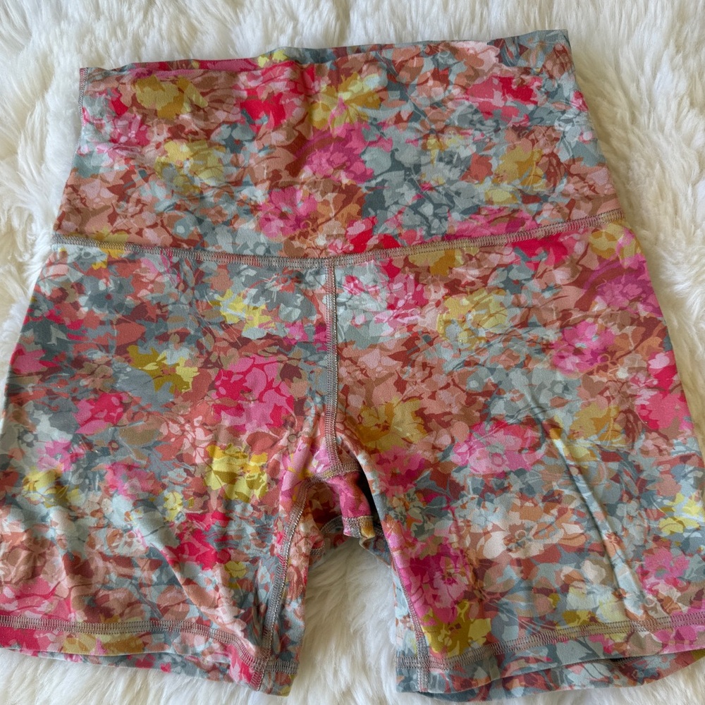 Lululemon Athletica Floral Bike Shorts - Pink, Yellow, Blue